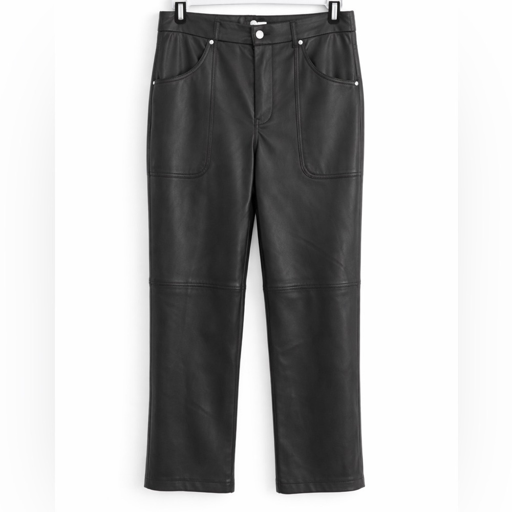 BlankNYC The Baxter Ribcage Straight Leg Faux Leather Pants Size 27 Hunter Green